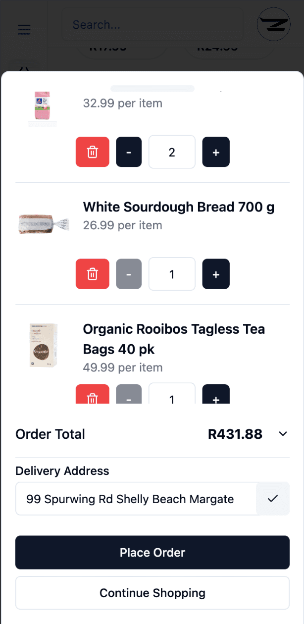 Easy checkout process